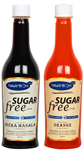 Newtrition Plus Redefining Nutrition Rose + Lemon Phudina + Jeera Masala + Orange - Sugar Free Mixers Syrups (Zero Calorie, Keto Friendly) 500 ml Each