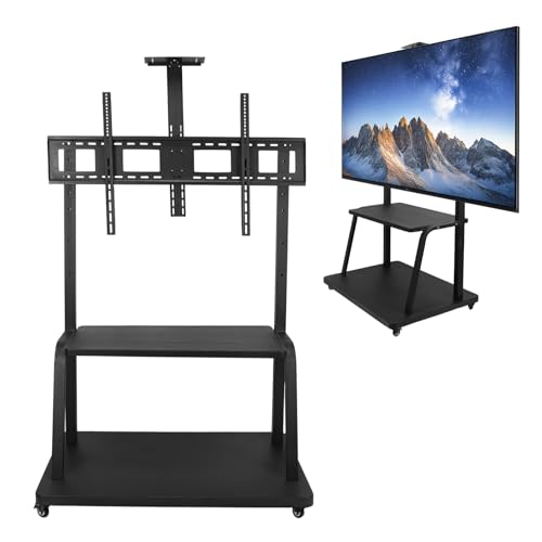 Soporte móvil para TV con ruedas y estante para piso