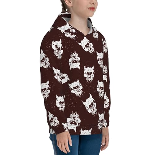 Skulls Bone Head Kids Pullover Hoodies Boys Sweatshirts Girls Athletic Clothes with Pocket3