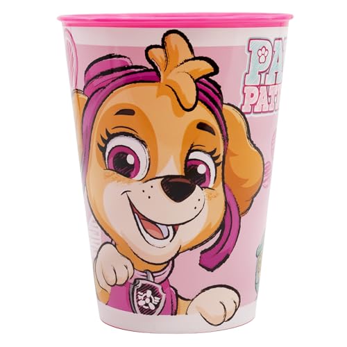 Stor GOBELET RÉUTILISABLE POUR ENFANTS EN PLASTIQUE SANS BPA 260 ML | PAW PATROL GIRL SKETCH ESSENCE, Rose