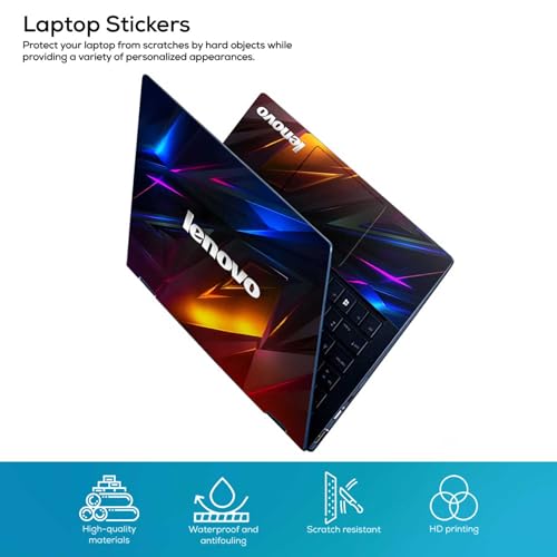 Image of Pattern L14 Top+Wrist Pad Vinyl Laptop Skin /Sticker /Cover for 13 to 13.3 Inches Laptops Laminated-Removable-HD Quality Compatible for Lenovo (13x9.2 Inches)