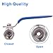 DERNORD 1PC Type Stainless Steel 1/4 Inch Ball Valve NPT Standard Port with Male Hex Nipple for Water, Oil, and Gas (Pack of 2)