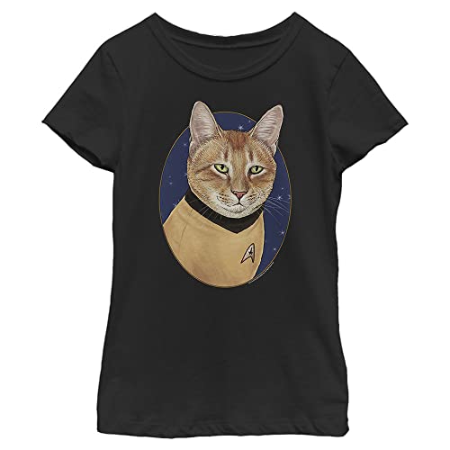 Fifth Sun Star Trek: The Original Series Cat-Tain Kirk Girls Short Sleeve Tee Shirt
