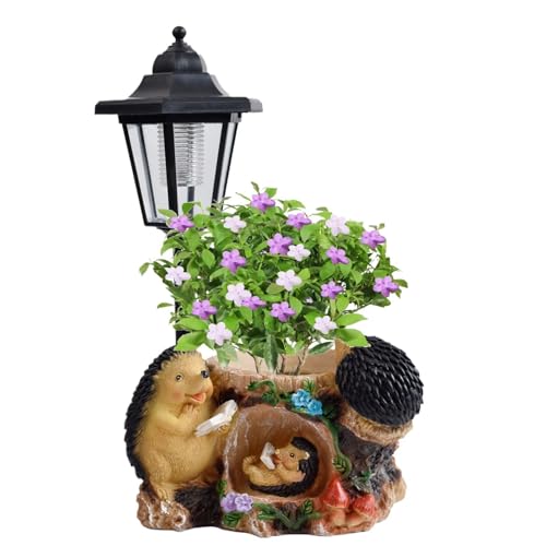 Lampe solaire jardinière hérisson pour éclairer une cour sombre sans fil