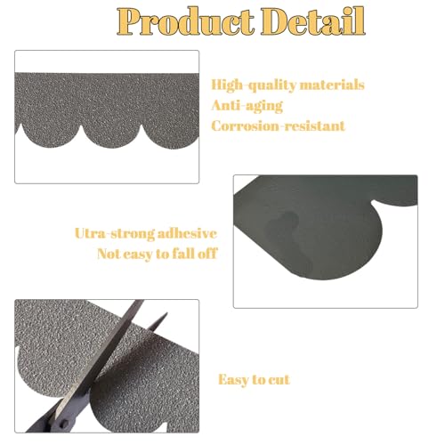 CUVZORA Dachpappe Selbstklebend für Vogelhaus, 21pcs Mini Vogelhaus Verzierungen Filz, Selbstklebende Dachschindeln für Nistkasten, DIY Gartenhaus und Insektenhotel (Grau)