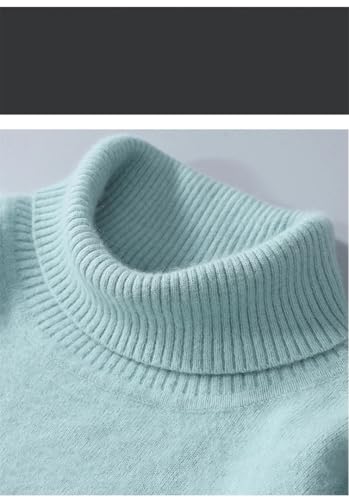 Men's High Neck Knit Sweater Fleece Blend Warm Loose Fit Long Sleeve Casual Winter Pullover Jumper3