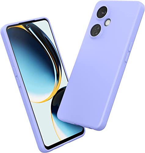 Image of Elzzi Microfiber Candy Case Compatible for Oneplus Nord CE3 Lite 5G Smooth Touch Cushion Liquid Soft Silicone Gel Rubber Phone Cases Non-Slip Full Body Protective Shockproof Back Cover - Purple
