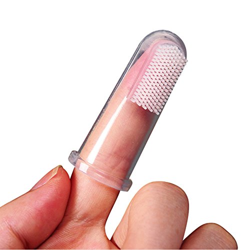 Qiao Nai Cepillos de Dientes para Mascotas, látex Suave, diseño de Dedo