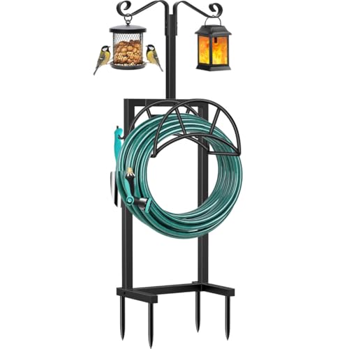 TomCare Garden Hose Holder 4 Spikes Garden Hose Reel...