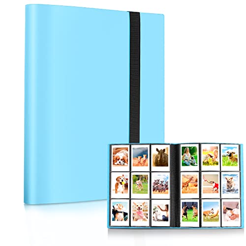 Amimy Album photo pour film de 7,6 cm - Album 360 pochettes pour Fujifilm Instax Mini 7s 8 8+ 9 11 25 26 50s 70 90 Film, Polaroid, Kodak Instant Print Camera (Bleu) Cover
