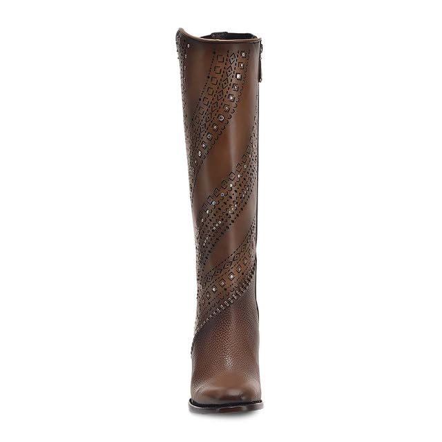 Cuadra Women's Tall Boot in Genuine Leather Brown 3W21RS3