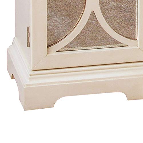 Pulaski Quinten Credenza, 60 by 14 by 37-Inch, White/Metallic