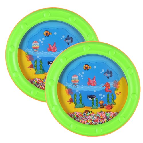 EASTROCK Ocean Drum - 10 Inch Sea Sound Percussion Instrument With Fish Graphic, Wave and Surf Effect (2 PCS)