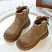 Boys Girls Combat Booties Faux Lined Winter Boots Suede Western Short Boots Back Zipper Hiking Boot 4-11 Years