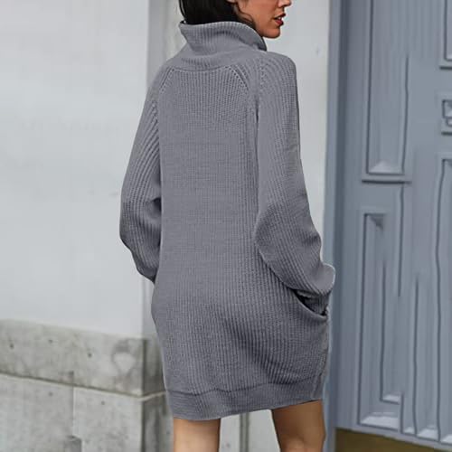 Robe longue en tricot col roulé coupe ample et confortable