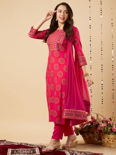 Image of ANNI Designer Women Kurta with Pant & Dupatta |Material: Cotton Blend