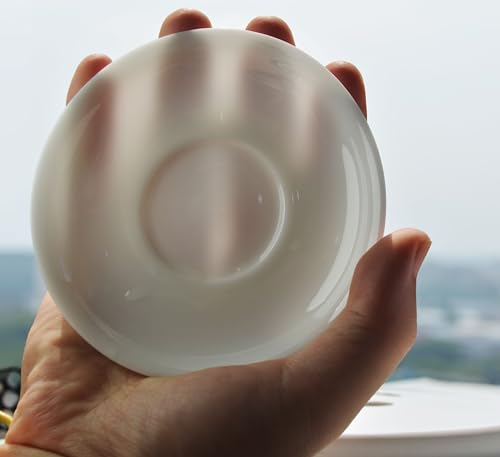 Image of Liang baobao Ice Jade White Porcelain Gaiwan,5oz Teacup Suet-fat Jade Porcelain Chinese Tea Cup Set for Gongfu Tea (white)