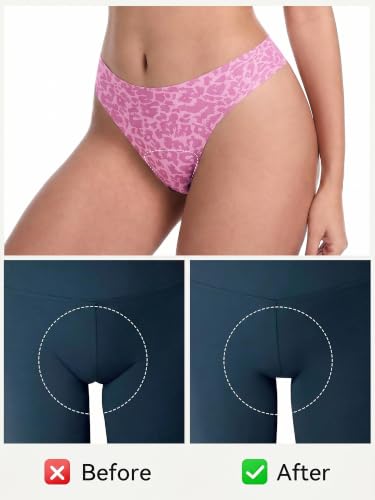 Image of LUCKMEEY Cotton Thongs for Women Seamless Thongs for Women No Show Thong Panty Liners Workout G-String Thongs Underwear
