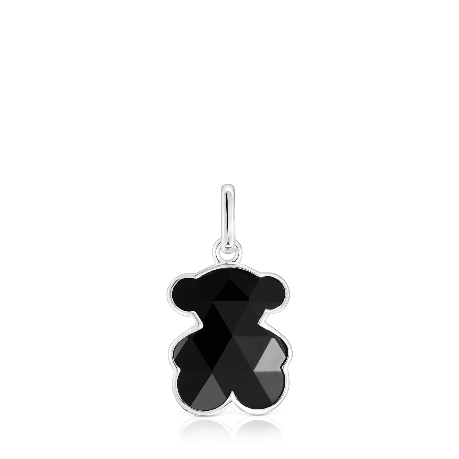 TOUS Colgante de Plata de Primera Ley para Mujer con Motivo de Oso en Ónix de 16mm, Colección Icon Color