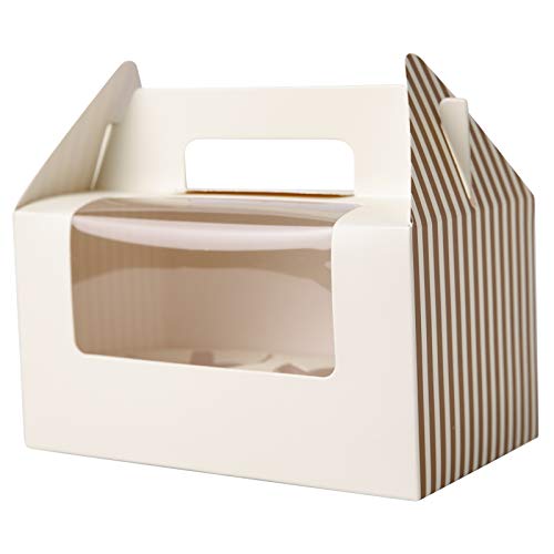 [25pcs] Cupcake Boxes 2 Cavity Containers,ONE MORE Cupcake Holders Carrier for two