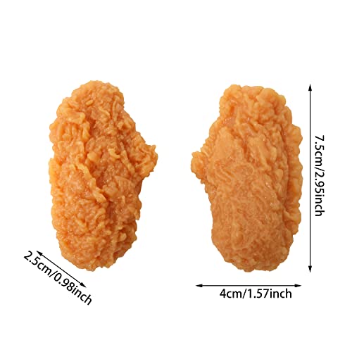 yueton 4PCS Lifelike Artificial Fake Food PVC Chicken Wings Realistic Simulation Cooked Meat Fried Chicken Imitation Food Model Props for Home Party Decoration Market Food Sample Display