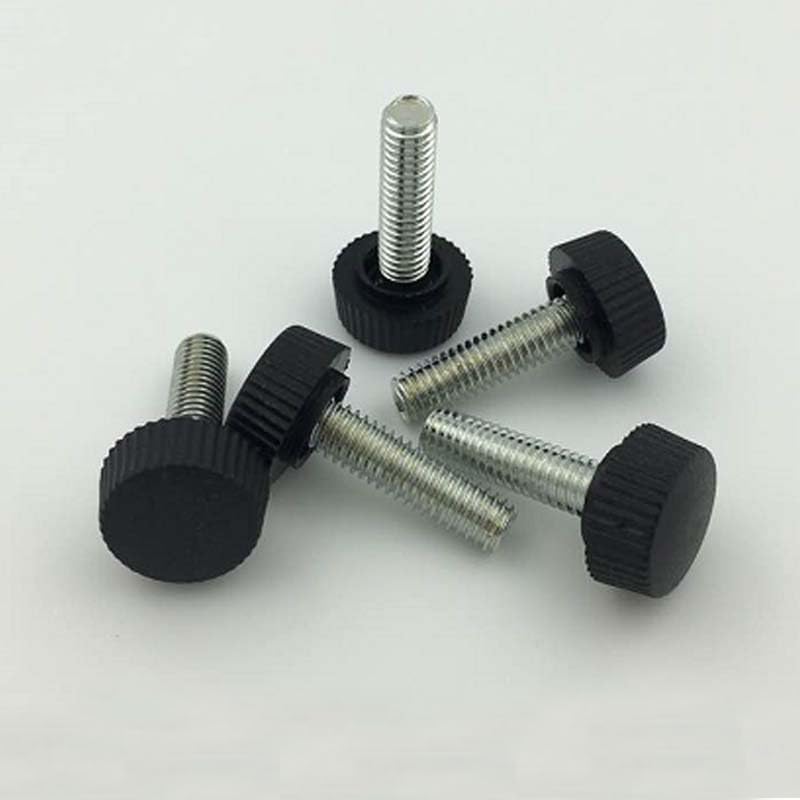 10Pcs M4 M5 M6 Handle Plastic Screws Round Knurled Head Screw Hand twist adjusting knob Bolts BLACK 8mm-40mm Length #16mm - (Dimensions: M5x35mm)