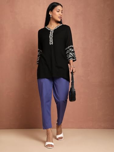 Image of TWIN BIRDS Women Cotton Kurti Pants | Straight Fit Ethnic Daily Trousers
