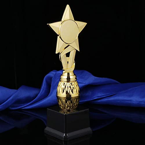 Troféu de prêmio de ouro personalizado, prêmio de estrela de plástico, troféus de prêmio para comemo