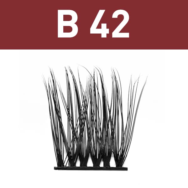 Miniatura 7 de Extensiones de pestañas rizadas en racimo B42 D, 0.315-0.630 in, 72 racimos de pestañas rizadas C, D, B&Q LASH, extensiones de pestañas individuales