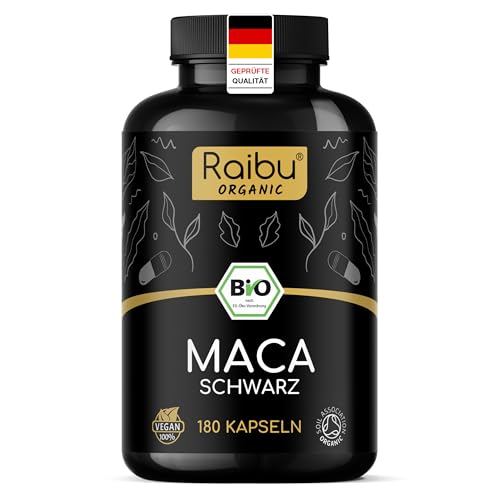 BIO Maca Kapseln (Schwarz) - Hochdosiert aus reiner Macawurzel, 3200 mg Tagesdosis - Mit natürlichem Vitamin C - Biozertifiziert, Vegan & Ohne Magnesiumstearat BIO Maca Kapseln (Schwarz) - Hochdosiert aus reiner Macawurzel, 3200 mg Tagesdosis - Mit natürlichem Vitamin C - Biozertifiziert, Vegan & Ohne Magnesiumstearat