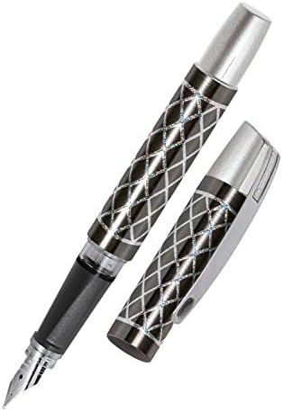 Online Ergonomic fountain pen for school/college Campus Fluffy Cats - solid medium nib, soft grip part, for standard ink cartridges, refillable, ideal for beginners/pupils/students