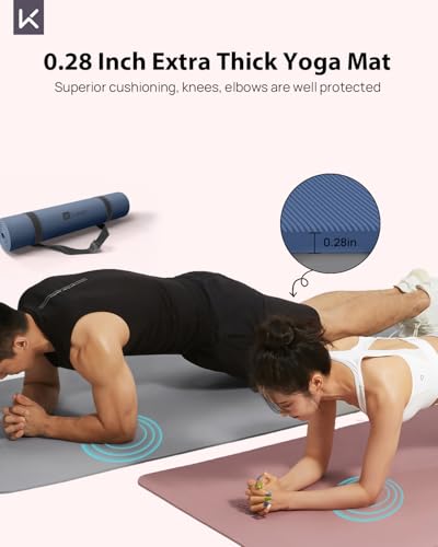 Image of KEEP Extra Wide Yoga Mat, 7mm Thick 72 inch x 32 inch Exercise Mat | 7mm thick Extra wide yoga mat with carry strap for home workout, yoga, exercise and Pilates