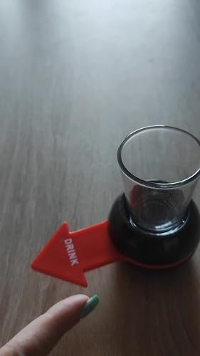 Taozoey Jeu à Boire Spin The Shot, Beer Shot Spinner, Spinner en Verre à Shot, Jeu de Boisson Amusant pour Fête, Réunion de Famille, Noir, Flèche Rouge