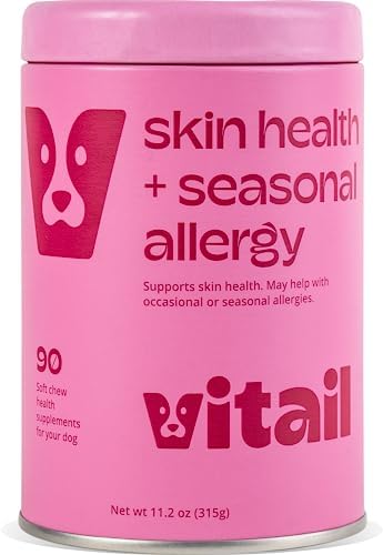 Seasonal Allergy Supplement for Dogs – Dog Chews for Skin Health & Seasonal Allergy Relief – Probiotic with Amino Acids, That Support Collagen Production, Quercetin, and Glutamine