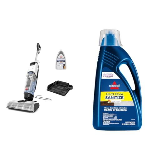 Image of BISSELL CrossWave Edge, Multi-Surface Hard Floor Cleaner Wet Dry Vacuum with Zero-Gap Edge Technology, 4111A + Bissell Hard Floor Sanitize Formula, 80 oz, 2504L, 80 Fl Oz