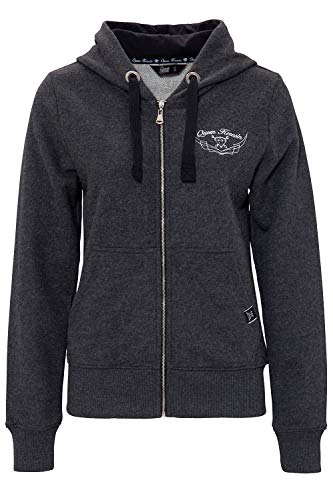 Queen Kerosin Route My Rules Sweat-Shirt à Capuche de Yoga, Anthracite, S Femme Cover