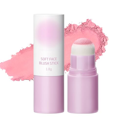 Image of Soft Face Blush Stick, Matte Natural Long Lasting Blush for a Flawless Finish, Creamy Blendable Formula for All Skin Types, Everyday Wear Professional Quality Makeup (Natural pink, Large)