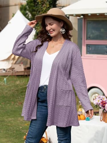 Image of BELAROI Plus Size Cardigan Sweaters for Women 2026 Pockets