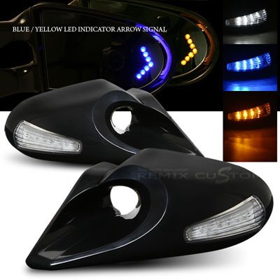 Remix Custom Z4 LED Arrow Power Side Mirrors Compatible with 1988-1991 Honda Civic/CRX