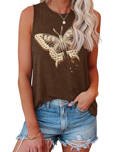 Image of Womens Tank Tops Summer Casual Sleeveless Top Loose Fit Basic Tunic Shirts