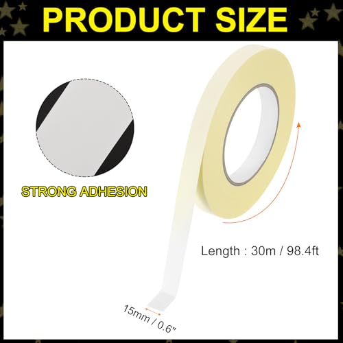 Image of MECCANIXITY Insulating Acetate Cloth Adhesive Tape, 0.6in x 98ft White Electrical Heat Resistant Fabric Tape with Paper for Laptop Electric Automotive Guitar Repair Wire Harness