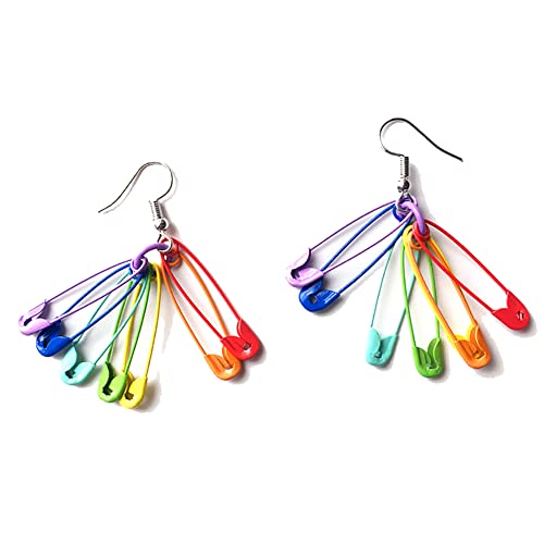 RioGrande カラフル 安全 ピン モチーフ デザイン 面白 おもしろ ユニーク ピアス イヤリング 両 耳 セット (ピアス タイプ/A デザイン) ZM-PIERCE7105-PA