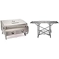 Cuisinart CGG-306 Chef's Style Portable Propane Tabletop 20,000, Professional Gas Grill, Two 10,000 BTU Burners, Stainless Steel and Cuisinart CFGS-222 Take Along Portable Grill Stand