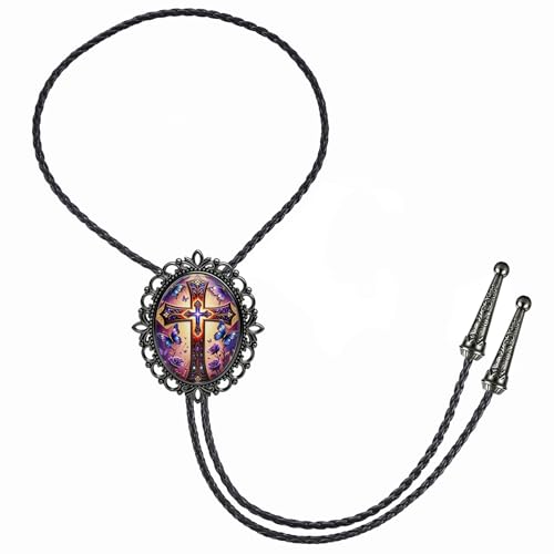 Image of Jeilwiy Bolo Tie for Men Western Cowboy Gothic Bolo Tie Necklace Halloween | Glow in Dark Bolo Tie for Men Women, 3D Halloween Bolo Tie, Gothic Western Ties, String Ties for Men Rodeo Leather Necktie