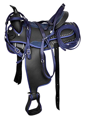 Selle de cheval Western Pleasure Trail Barrel Racing - Noir