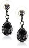 1928 Jewelry Black Victorian Inspired Petite Teardrop Earrings
