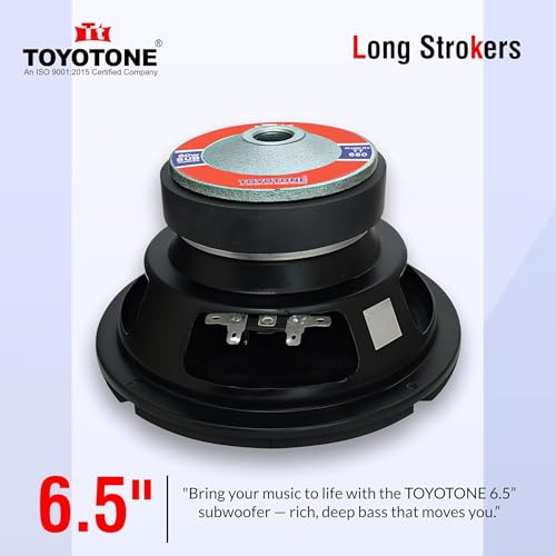 Image of TOYOTONE 6.5 inch HI-FI Subwoofer | Waterproof Coated Cone | Copper Coil of 8 Ohms | V3 Long Strokers | Rubber Edge | Y35 90 * 17 MM Magnet (6.5INCH-60W-SUBWOOFER-WITH-2TWEETERS)