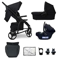My Babiie MB200i 3-in-1 Travel System - Baby Pushchair, Carrycot, Infant Car Seat (R129 i-Size), Foldable, Includes Footmuff, Rain Cover, from Birth to 22kg (4 Years Approx.) - Black Leopard