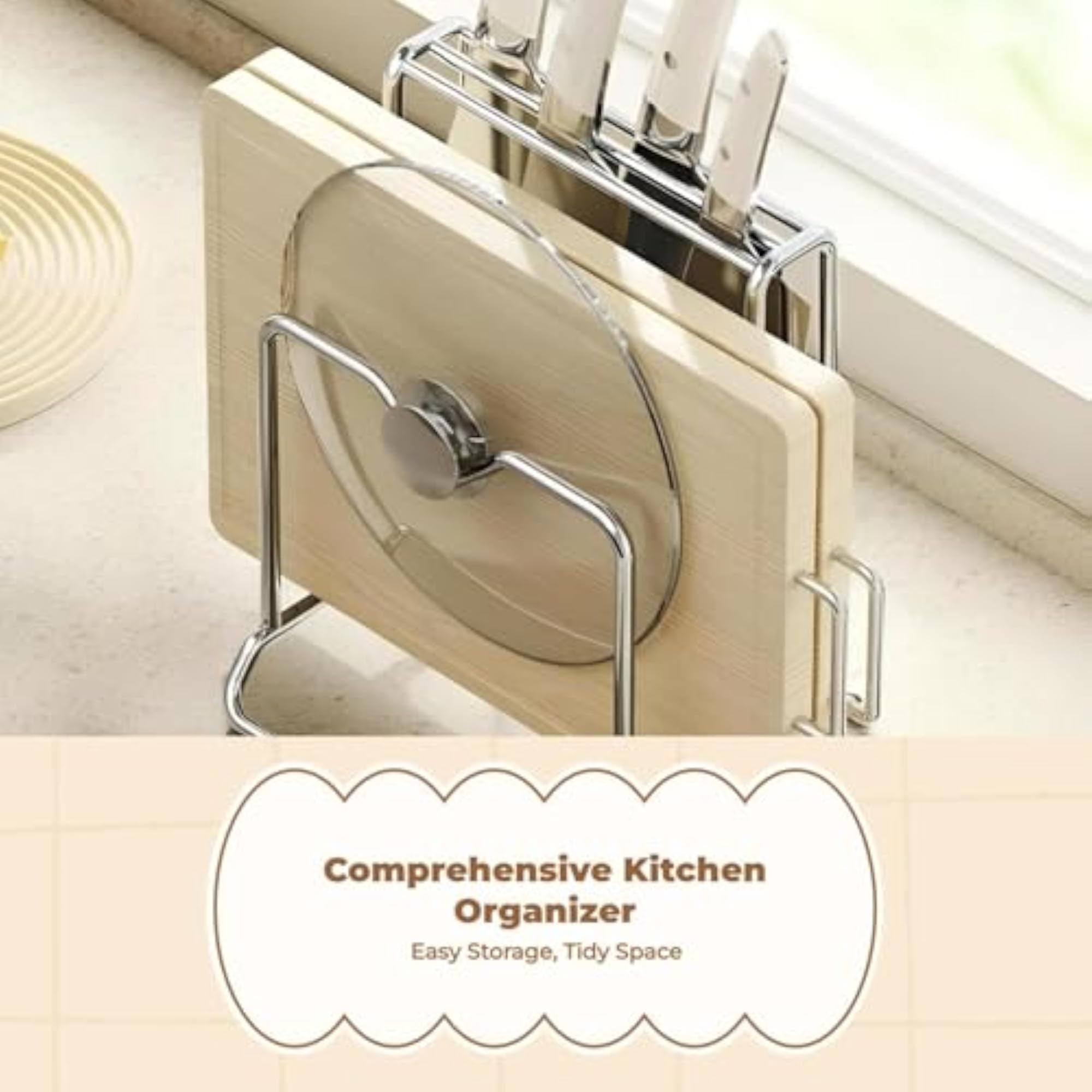 Stainless Steel Cutting Board Rack, Kitchen Organizer
