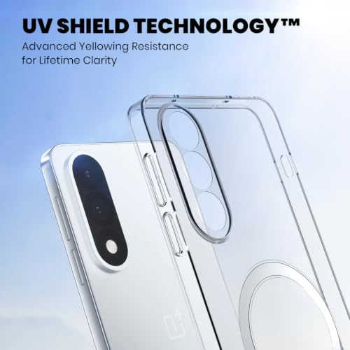 Image of DIZORO Crystal Clear Magnetic Compatible with Oneplus nord 5 Back Cover case with Anti-Yellow ( Compatible with Magsafe ) Anti-Scratch | Shockproof Transparent Cover